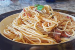 Angel Hair with Tomatoes and Bacon