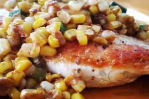 Chicken with Sweet Corn and Zucchini Salad