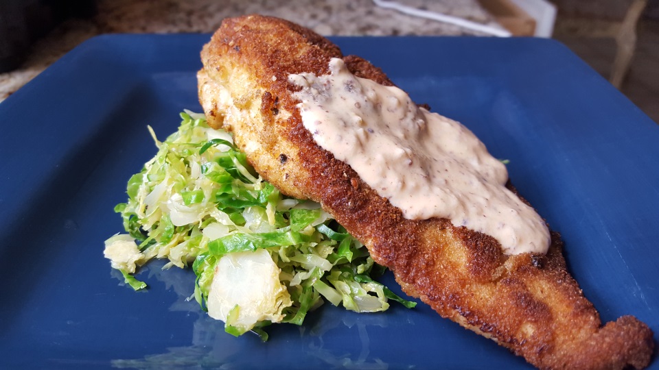 Chicken Schnitzel with Sauteed Brussels Sprouts