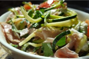 Zucchini and Ham Zoodle Salad